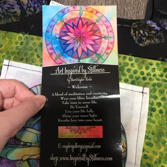 Art Inspired by Stillness Dragonfly Tote Bag & Journal Set -Hand Painted Mandala - Picture 3 of 7